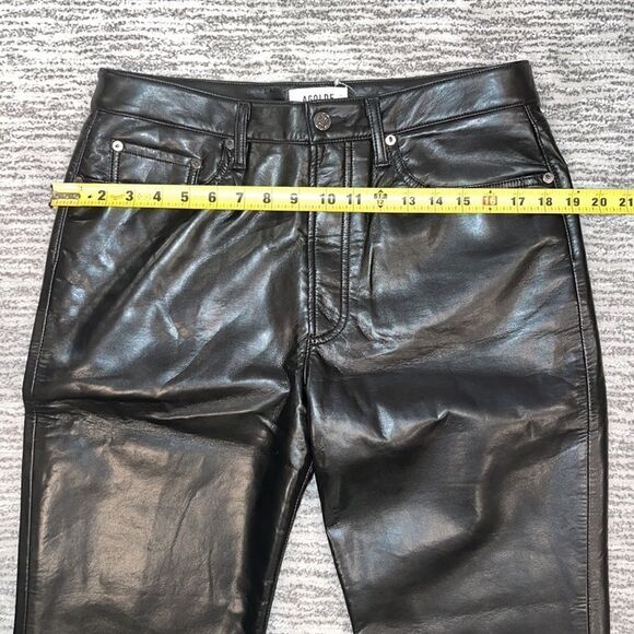 NWT Agolde Recycled Leather Fitted 90's Pants in Detox Size 30 - Picture 9 of 16